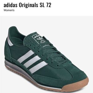 Adidas SL 72 Collegiate Dark Green and White Sneakers - Women 7